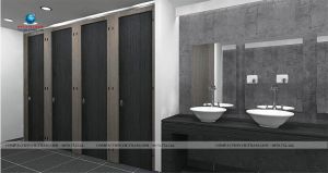 Dự án thi công vách ngăn vệ sinh tòa nhà KS - Lào Cai