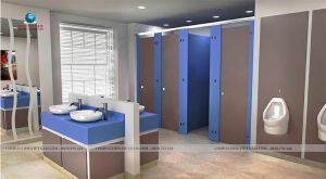 Dự án thi công vách ngăn vệ sinh tòa nhà Haramail